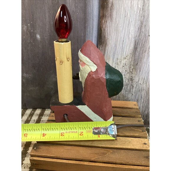 Country Santa & Chimney Christmas Candlesticks Accent Lamp Night Light Set - Picture 10 of 16